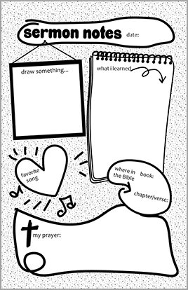 Church Art Bulletin Template Example of Sermon Notes for Kids