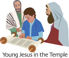 boy jesus in the temple clipart